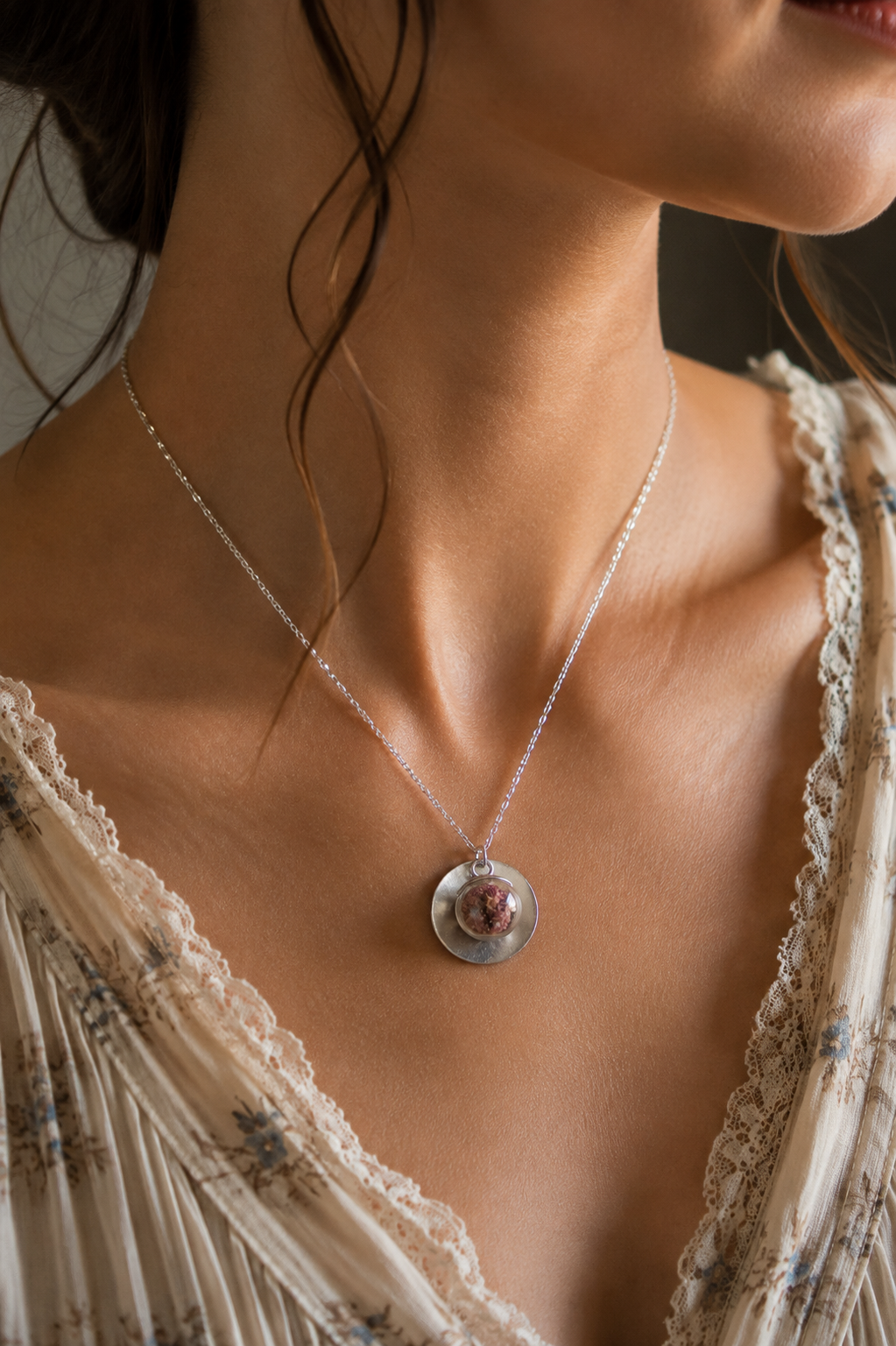 AURA- Collana Erica rosa