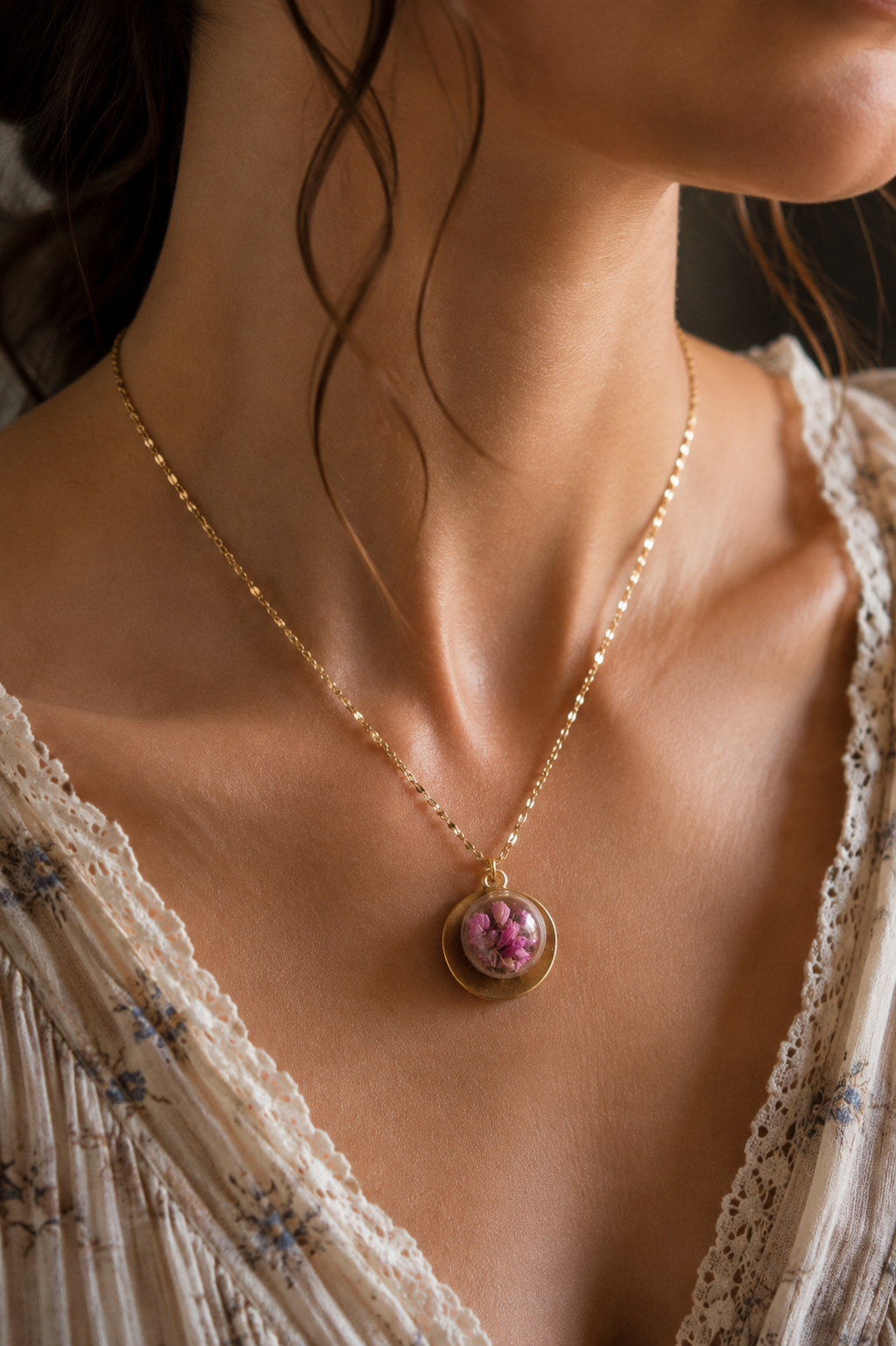 AURA- Collana Erica rosa